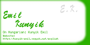 emil kunyik business card